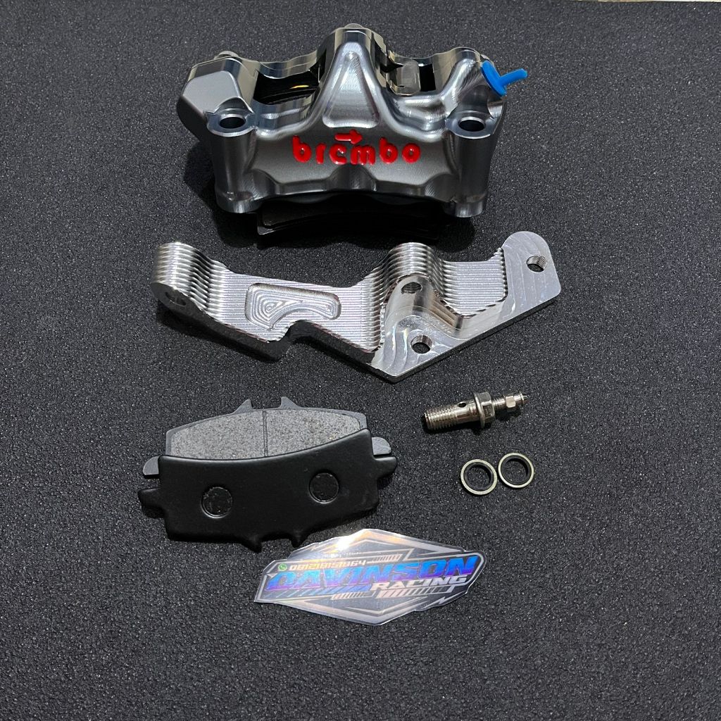TERMURAH  KALIPER GP4RX GP4RS SET BREKET NMAX OLD NEW CAKRAM DEPAN GP4RX GP4RS 4 PISTON 4P CNC BONUS