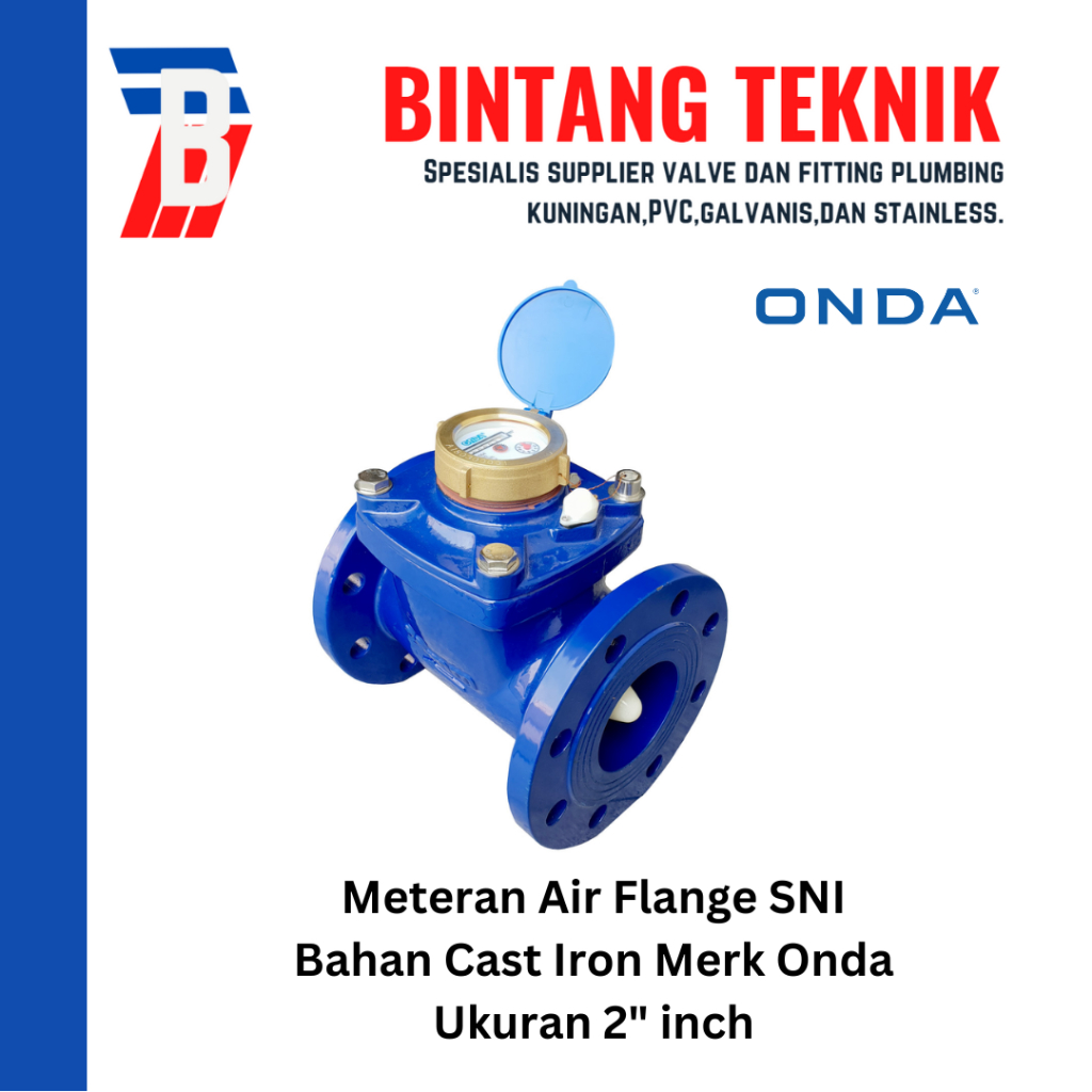 Meteran Air Flange 2" Inch Onda