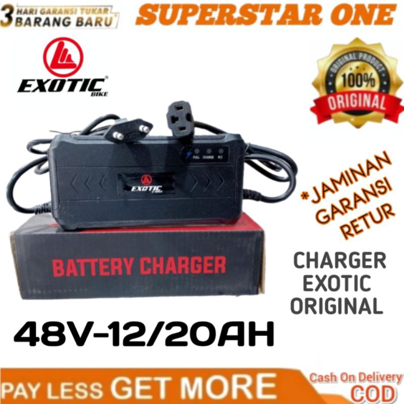 CHARGER CAS SEPEDA LISTRIK 48V 12/20AH EXOTIC UNIVERSAL