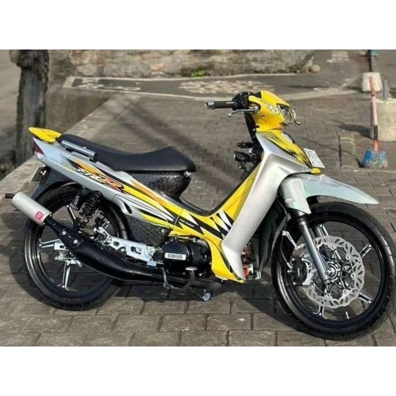 striping sticker standar Yamaha fiz R millenium hitam kuning