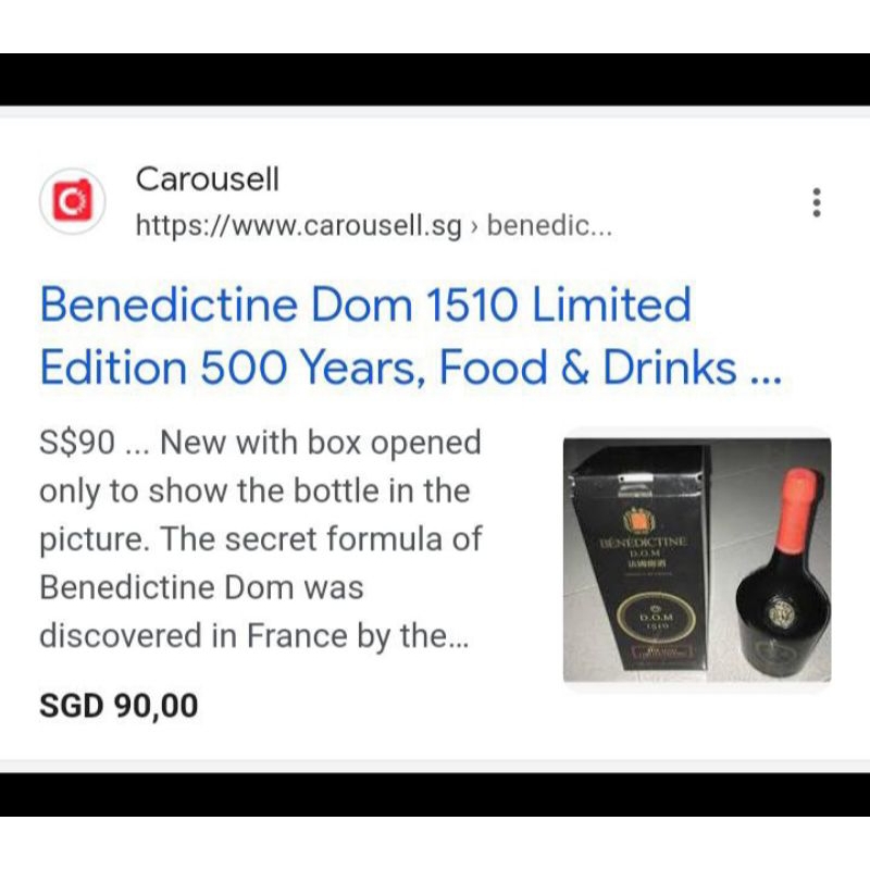 

BENEDICTINE D.O.M 1510 limiited edition ORI