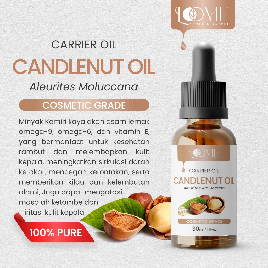 CANDLENUT OIL Minyak Kemiri Murni / Kukui Oil 100% - Carrier Oil untuk rambut hair treatment