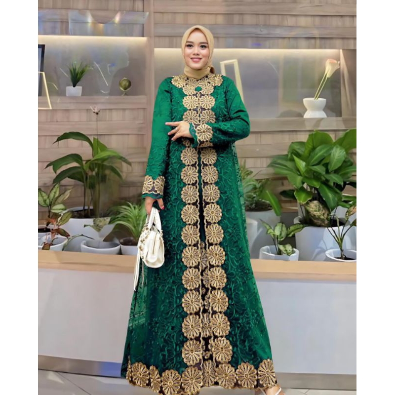 PROMO GAMIS ROSSA BAHAN TILE BORDIR TEMPEL DI DADA LAPISAN FURING -GAMIS PESTA MEWAH VIRAL 2024 MODE