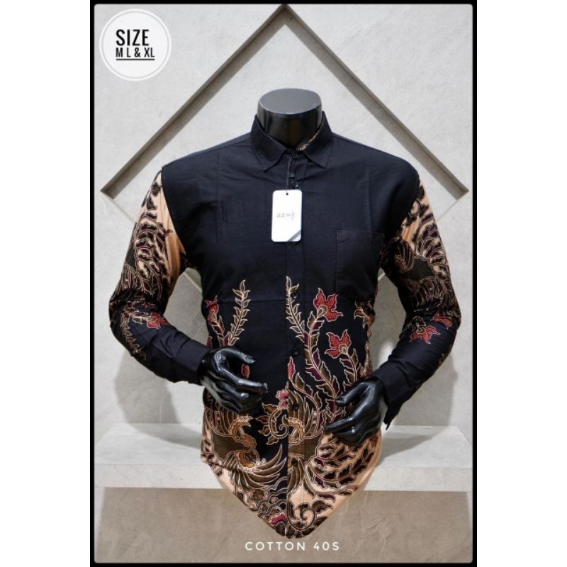 Kemeja Batik Premium Pria Lengan Panjang Slimfit Original Azwr