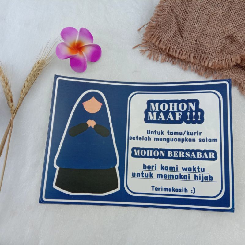 STIKER MUSLIMAH KETIKA ADA TAMU/KURIR | STIKER KURIR|STIKER HIJAB|STIKER PINTU