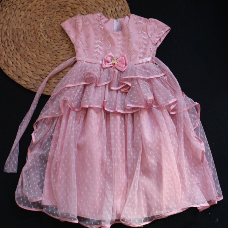 Dress Brokat Gaun Pesta Anak Perempuan