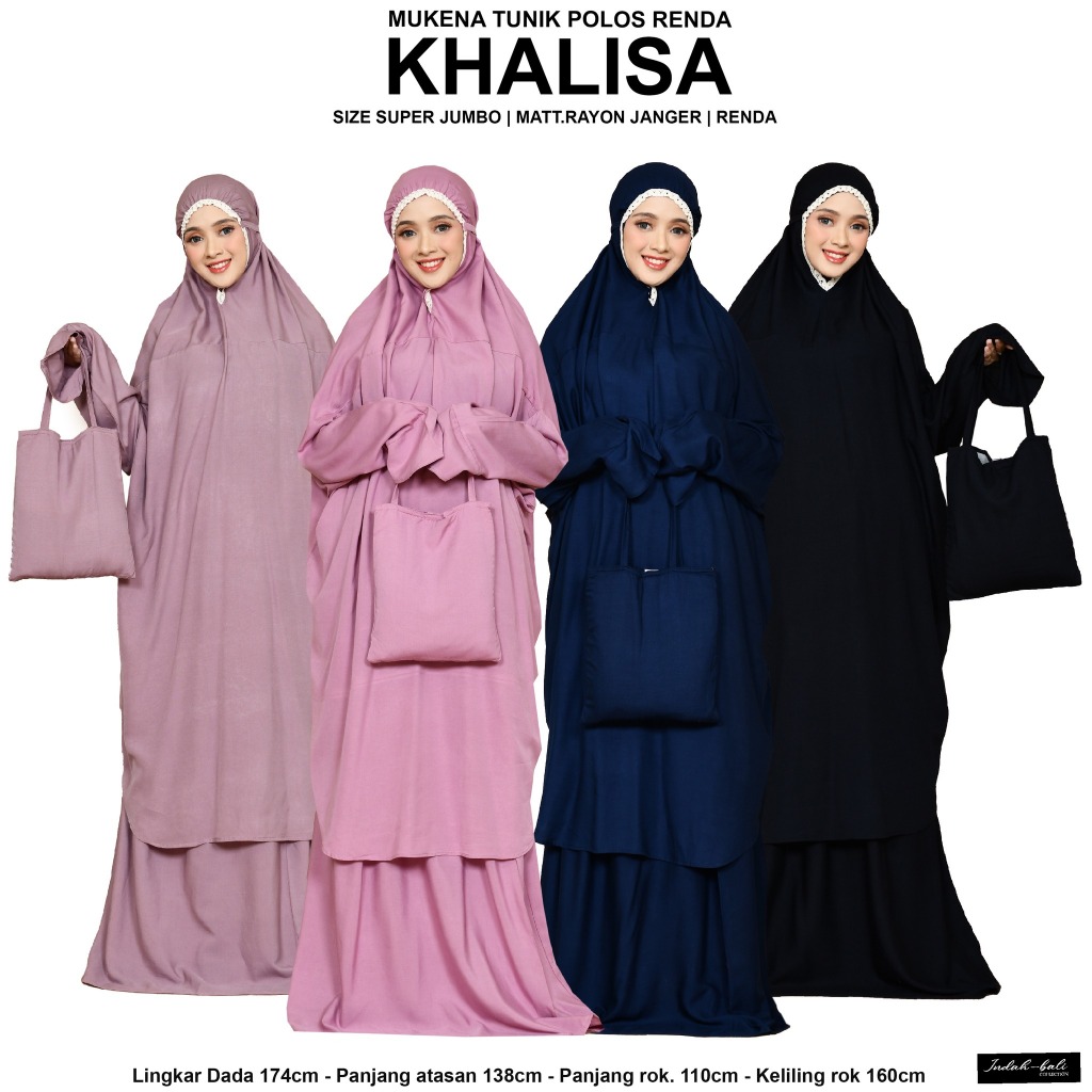 MUKENA TUNIK KHALISA POLOS RENDA
