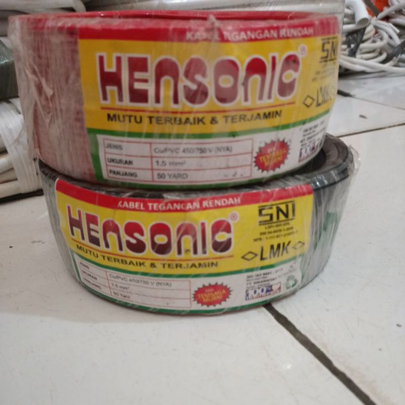 Kabel NYA Hensonic 1.5 panjang 50 yard tersedia warna hitam