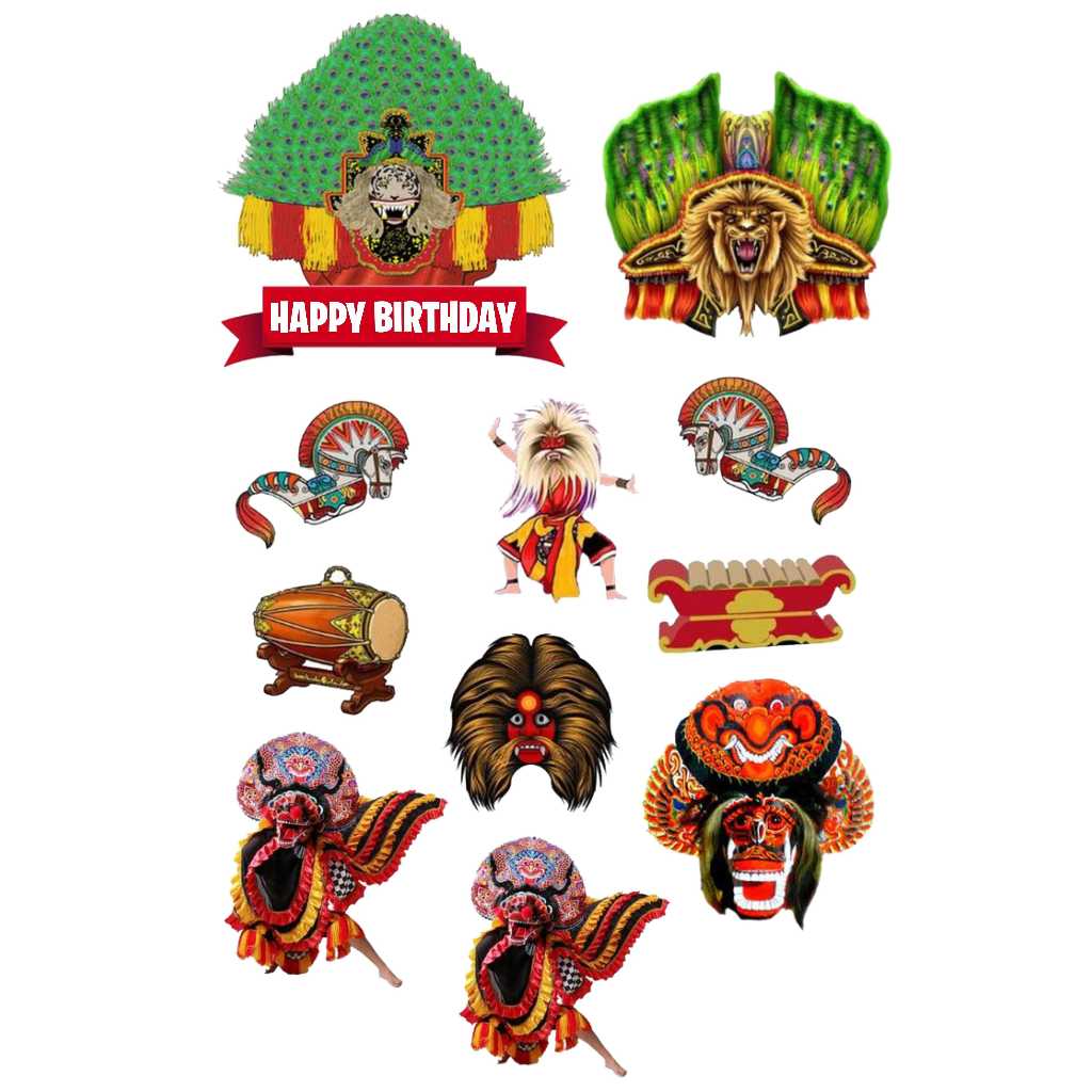 TOPPER KUE CAKE CUSTOM ULANG TAHUN / HIASAN KUE REOG PONOROGO