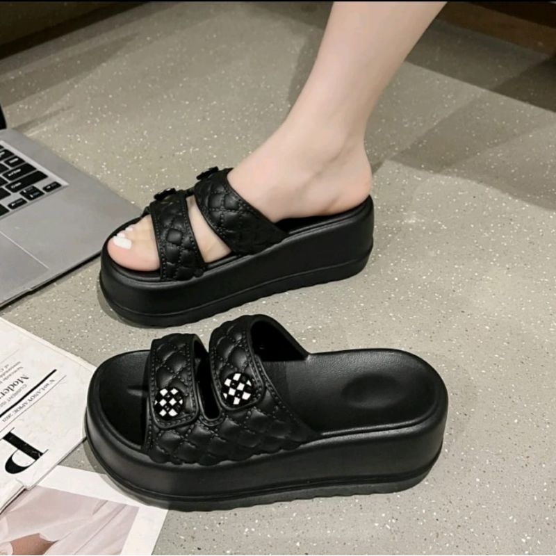 SENDAL WEDGES HAK TINGGI WANITA