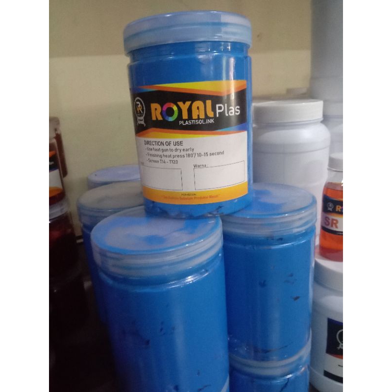 

Tinta Sablon Plastisol biru muda cyan