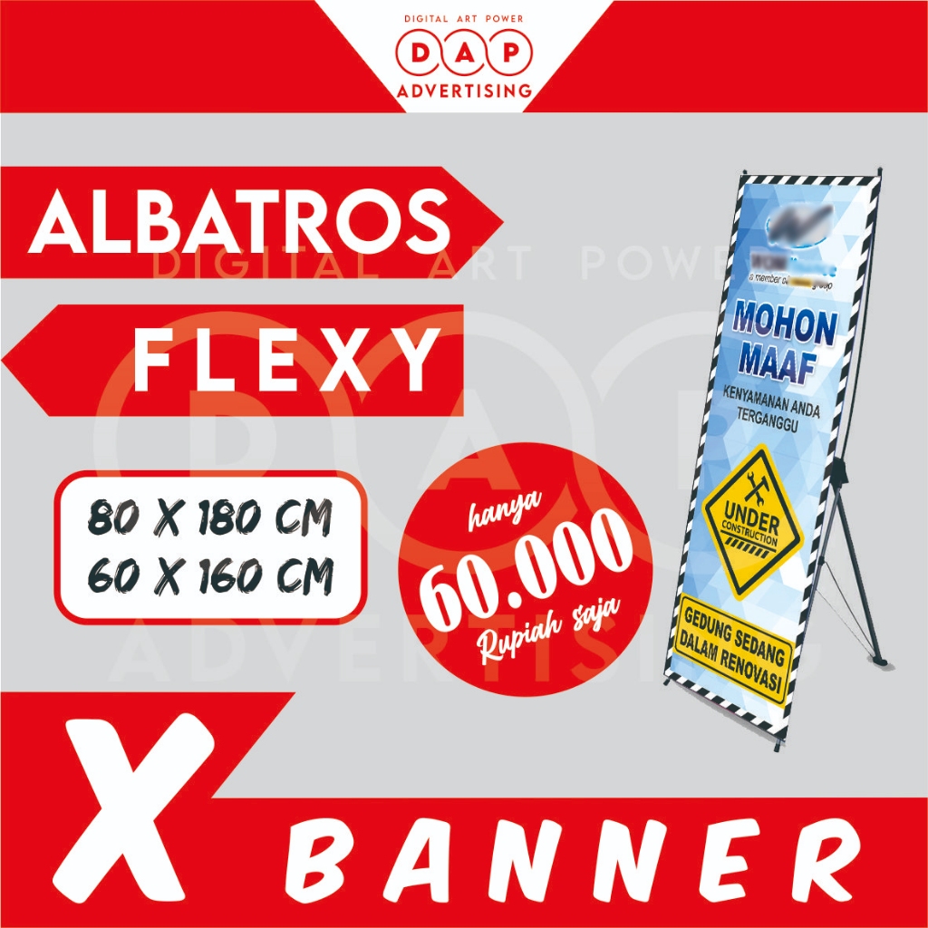 

X01 - CETAK X BANNER TERMURAH + Tiang + SIAP SEHARI + FLEXI | ALBATROS - TERBAIK
