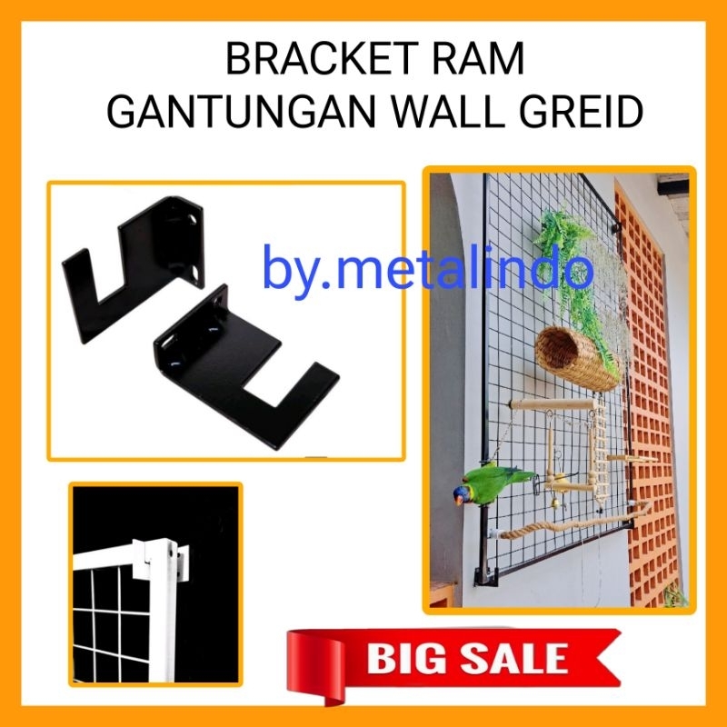 Bracket Ram Dinding Gantungan Were mesh Dudukan Jaring Ram Besi Dinding