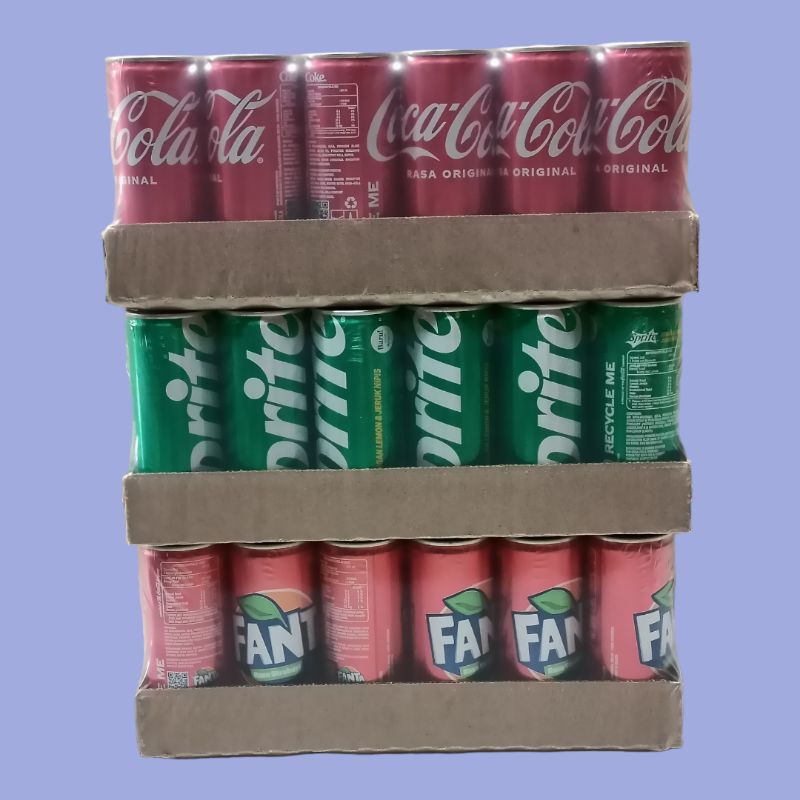 

Coca Cola Original, Sprite Lemon, Fanta Stroberi Minuman Karbonasi Kaleng 250ml [24 kaleng/shrink] FREE BUBBLE WRAP