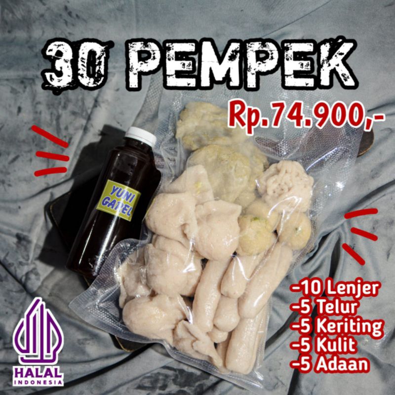 

[30 PCS] Pempek Ikan Palembang 30+Cuka 250ML (Telur, Lenjer, Adaan, Keriting, Kulit) Oleh Oleh Khas Palembang, Pempek Enak Palembang, Pempek Palembang Terkenal, Pempek Asli Palembang, Pempek Yuni Garel, Pempek MUBA