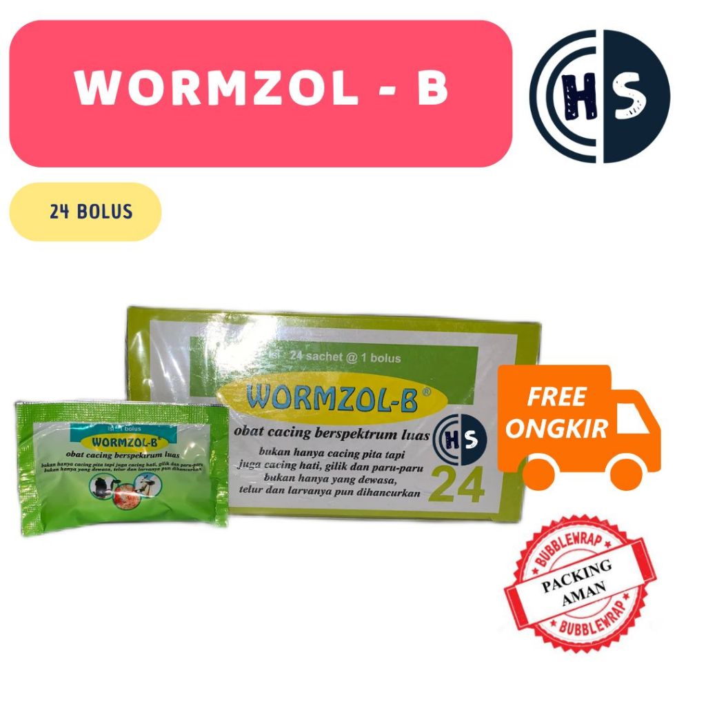 Wormzole-B  24 BOLUS Obat Cacing Sapi / Kambing Ampuh MEDION