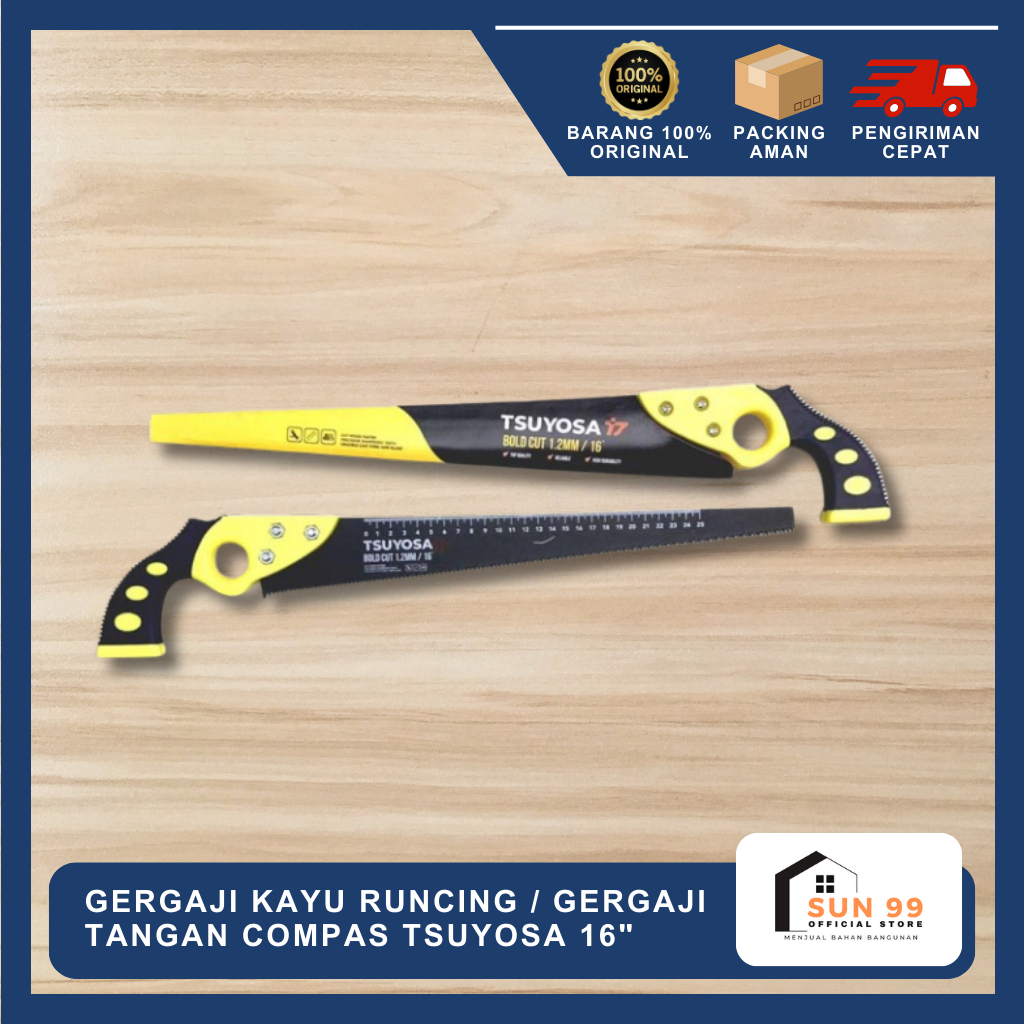 Gergaji Kayu Runcing / Gergaji Tangan COMPAS TSUYOSA 16 Inch