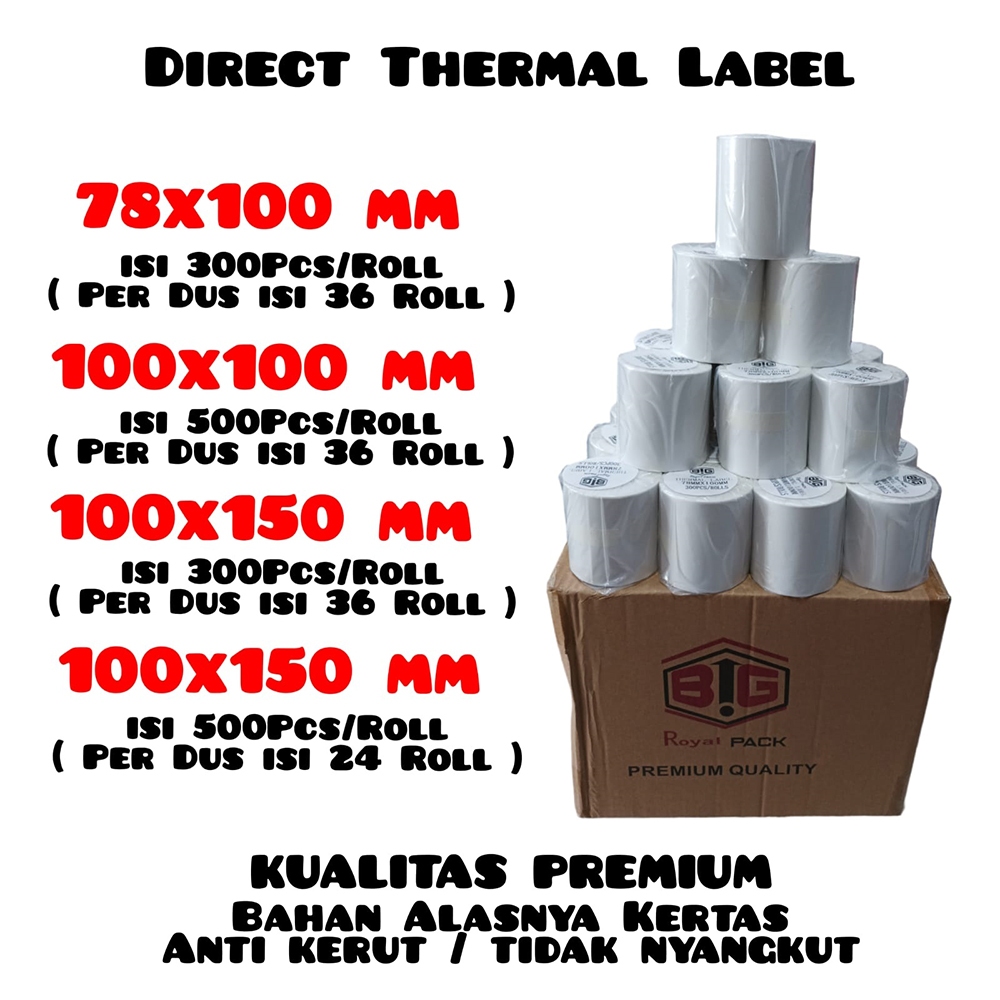 

Per Dus Kertas Sticker Label Thermal Resi Kualitas Bagus