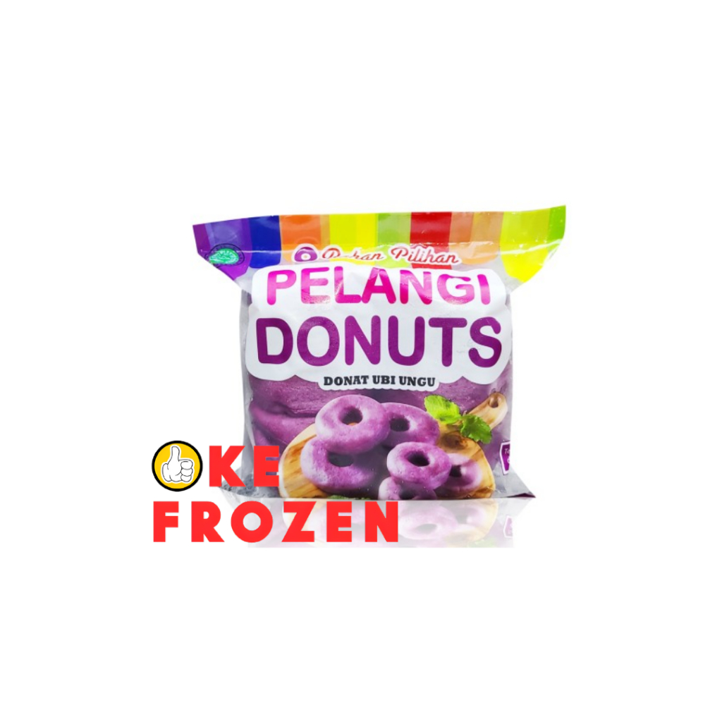 

PELANGI DONUTS UBI UNGU BESAR 10 PCS 520GR / DONAT FROZEN FOOD