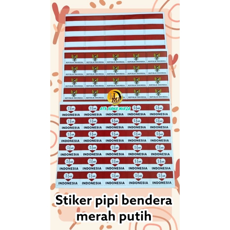 

Stiker pipi Bendera Merah Putih ukuran ±2 × ±3,5 (10 pcs stiker)dikirim lembaran per 10 pcs/blm dipotong