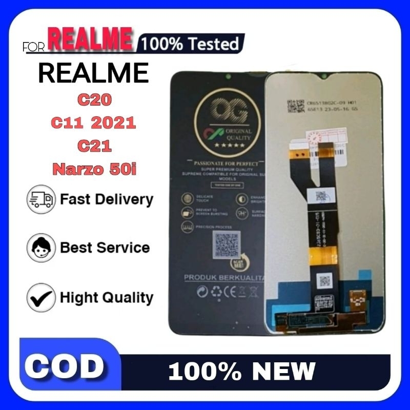 lcd ts touchscreen realme c20 / c21 / c11 2021/narzo 50i