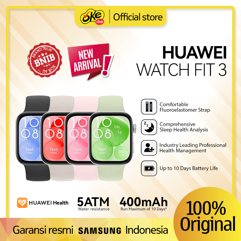 Huawei Watch Fit 3 Smartwatch 1.82" AMOLED Display