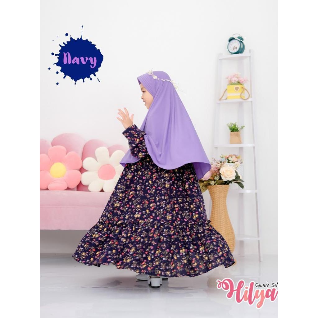 Gamis Anak Perempuan Rayon | Baju Muslim Anak | Setelan Gamis Anak | Gamis Anak Set Hijan Rayon |  B
