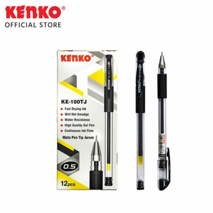 

[KENKO KE-100] KENKO GEL PEN KE-100/PULPEN JEL PENA JEL/PEN TINTA GEL KE100TJ ISI 12PCS