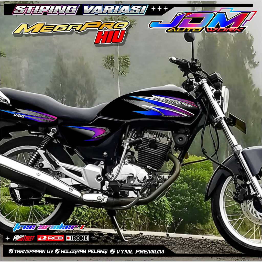 STRIPING VARIASI HONDA MEGAPRO HIU / STICKER LIST VARIASI MOTOR MEGAPRO HIU
