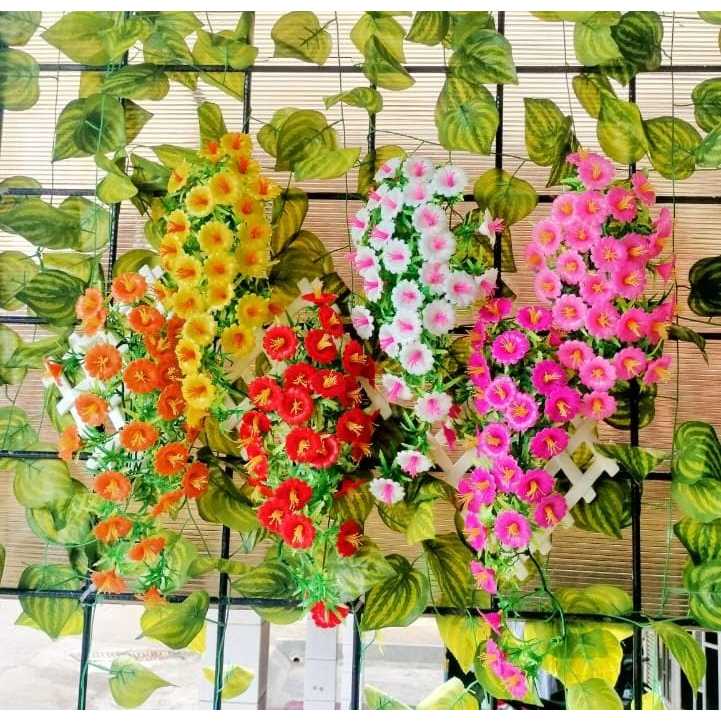 RAMBAT DINDING/BUNGA TROMPET/BUNGA PLASTIK/TANAMAN HIAS BUNGA PLASTIK/TANAMAN DINDING