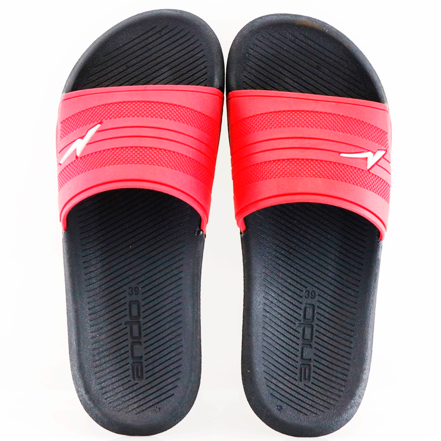 Sandal Slop / Sendal Slop Pria Slip On Ando Street Hitam-Merah