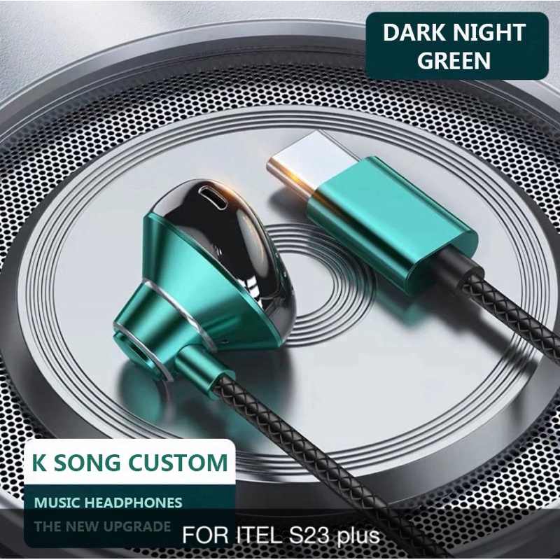 K1 EARPHONE / HEADSET TYPE C FOR ITEL S26 ultra  , S25 ULTRA , S23 PLUS STEREO BASS