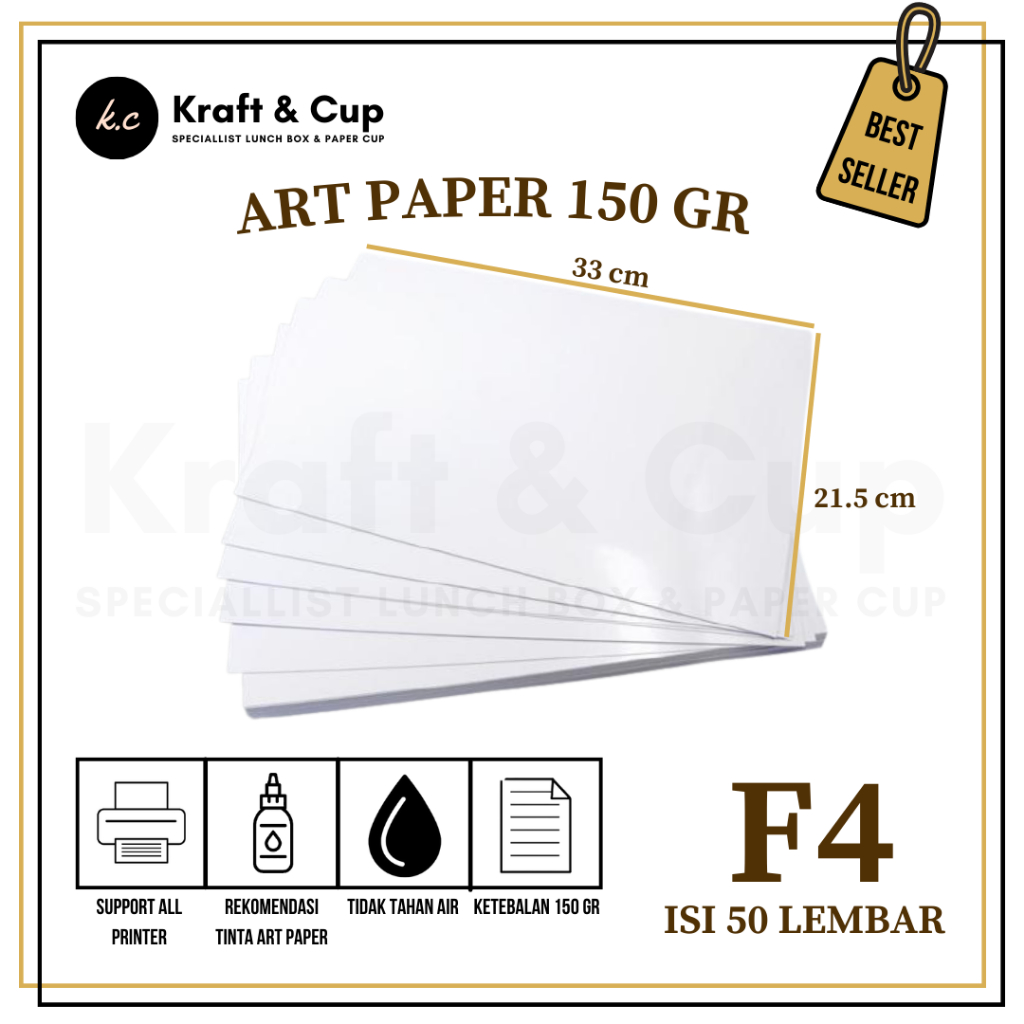 

Kertas Art Paper F4 150 gr isi 50 lembar / Art Paper F4 150 gsm