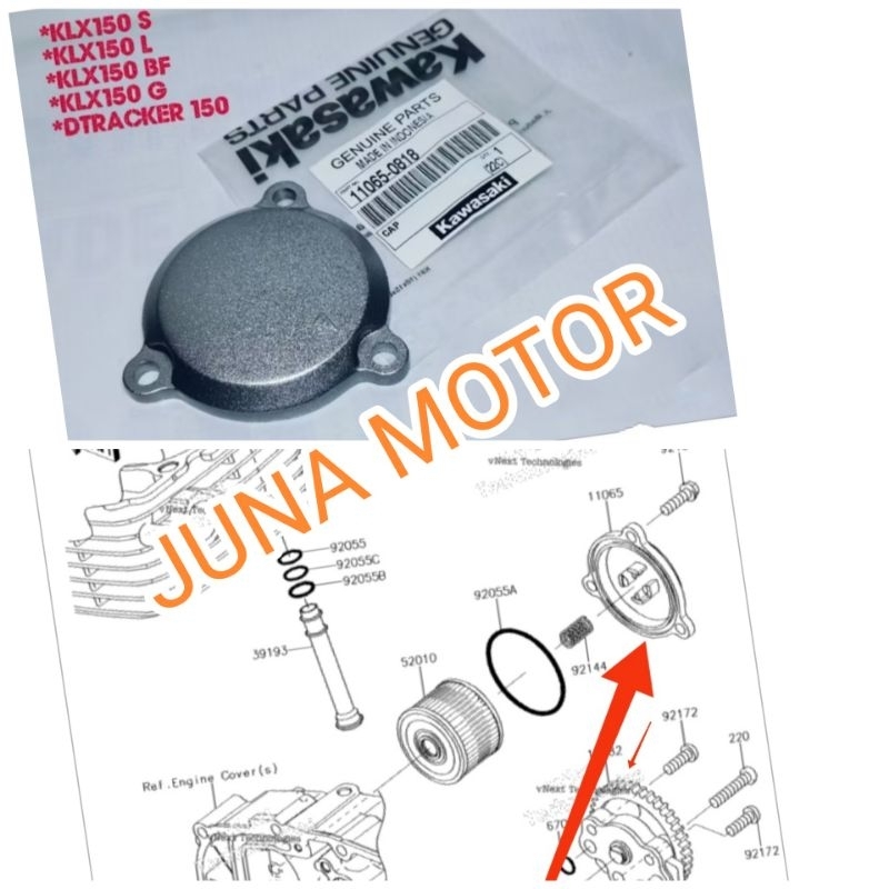 Tutup filter oli klx 150 original