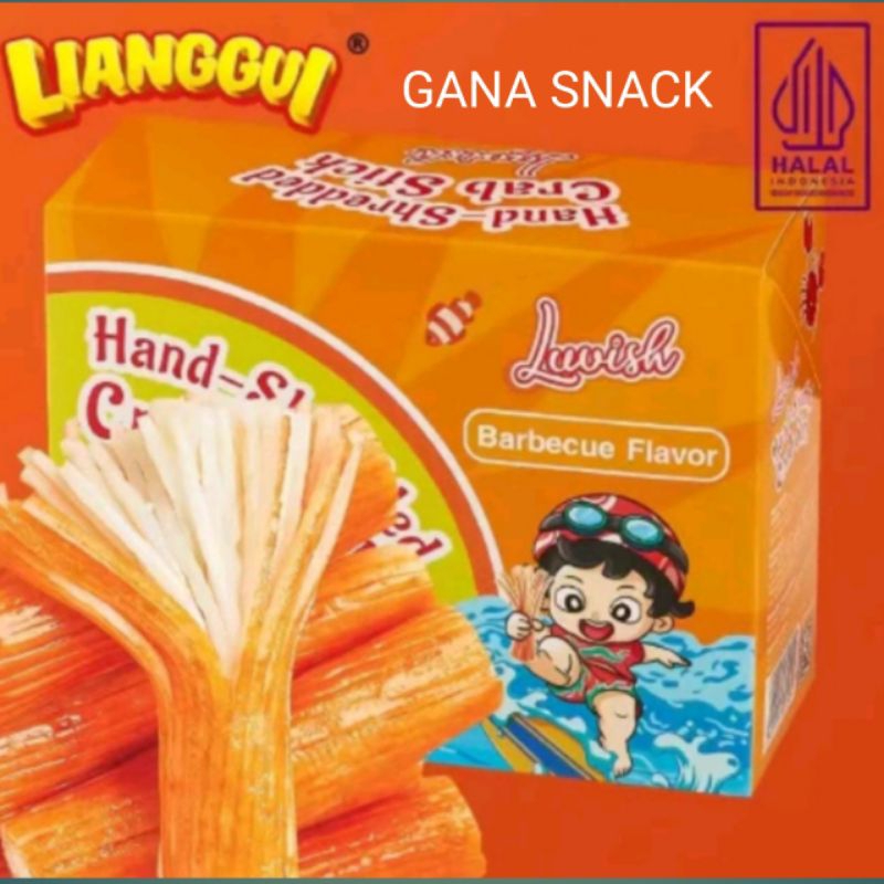 

LIANGGUI OMG LATIAO | BBQ CRAB STICK | PEDAS Strips |Makanan| Snack Cemilan HALAL FOOD