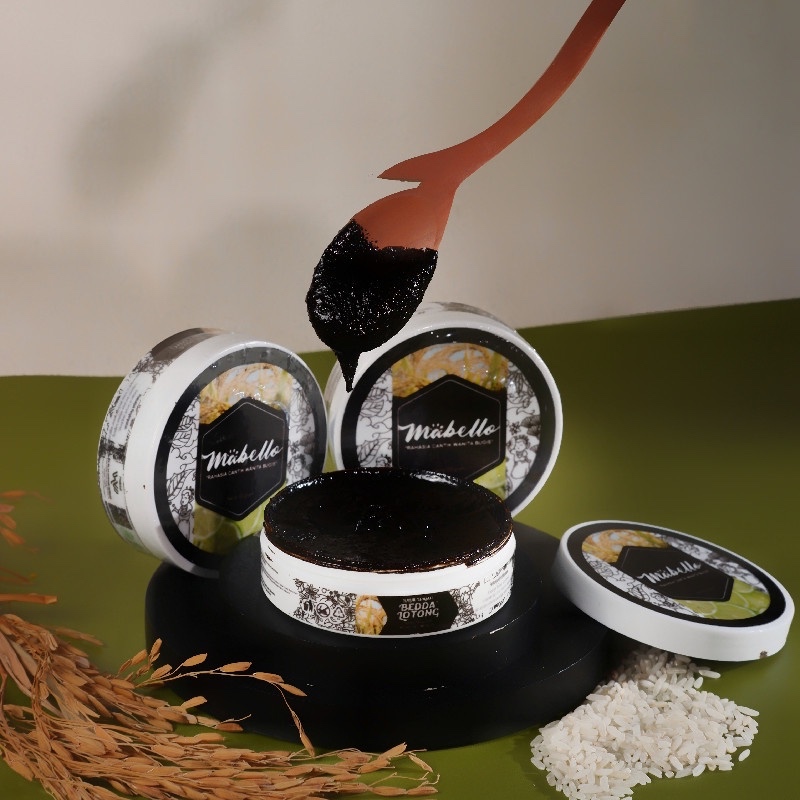 TERMURAH BPOM beddak lotong asli 100gr MABELLO/ lulur bedda lotong Basah Pemutih badan/lulur beddak 