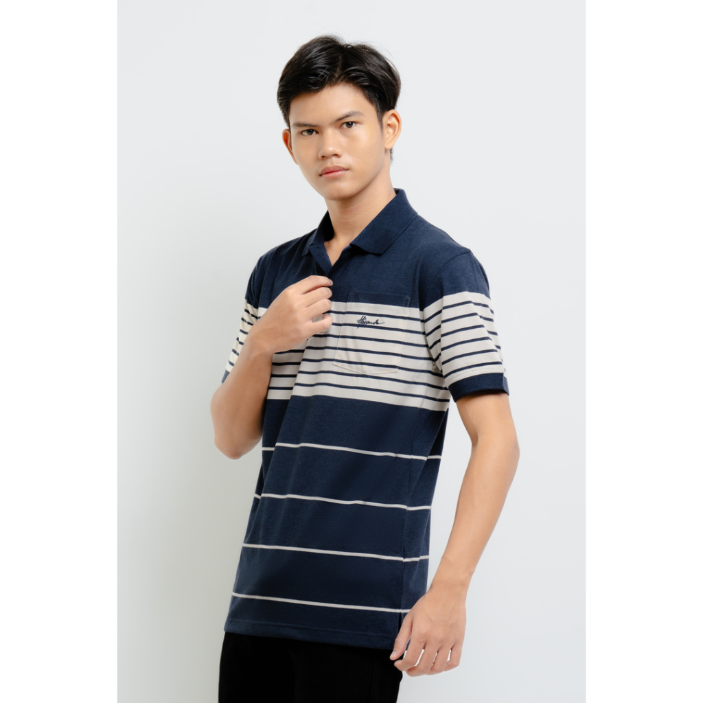 Hassenda Kaos Polo Pria Salur Big Size Jumbo - Naresh Black