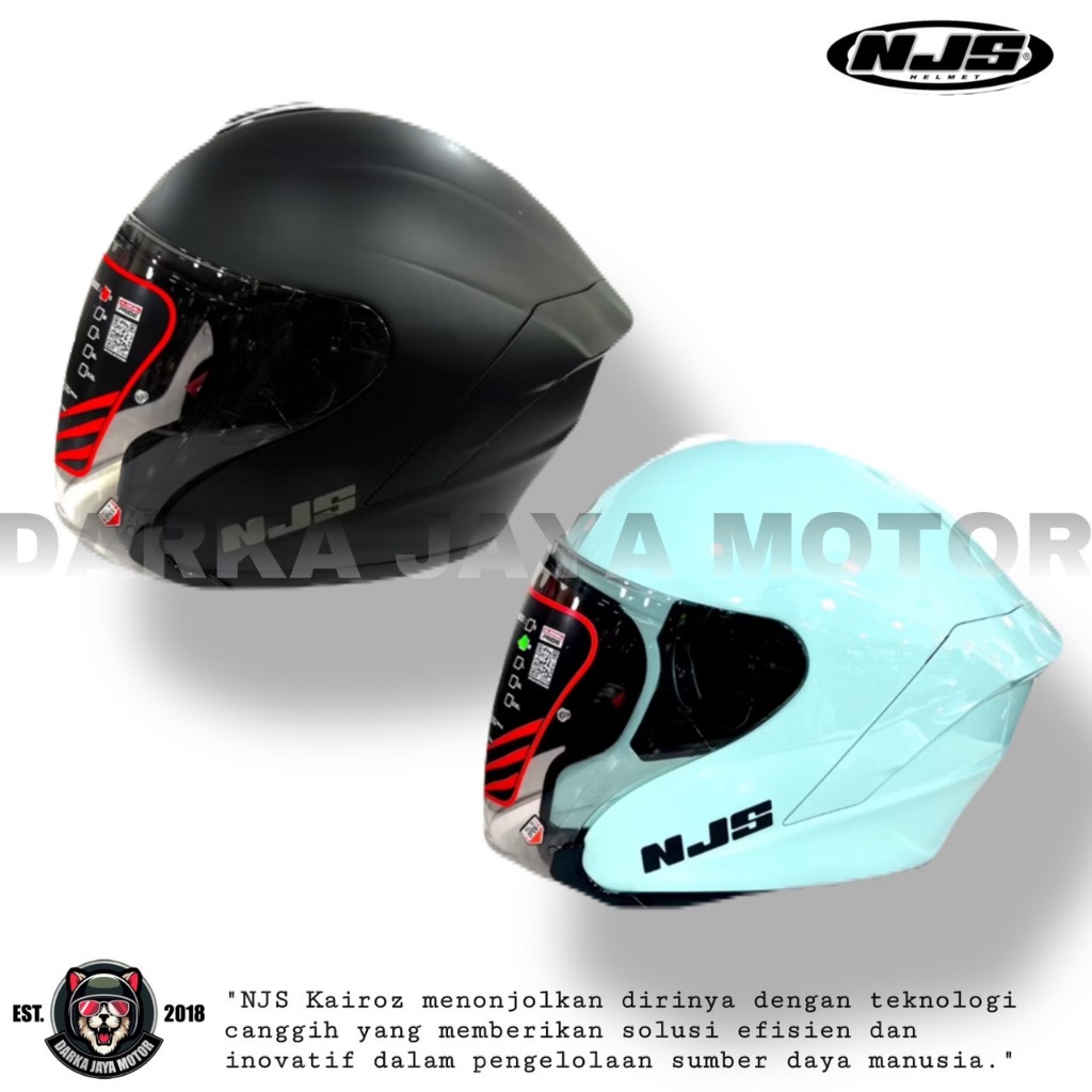 NJS KAIROZ Solid Helm Half Face Helm NJS / NJS KAIROZ NEW Helmet Motorcycle