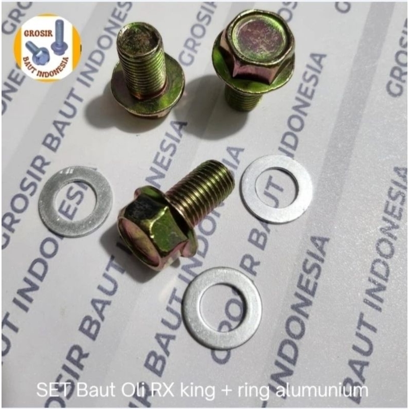 SET Baut Oli RX king+ ring alumunium ( paket 3 Set)