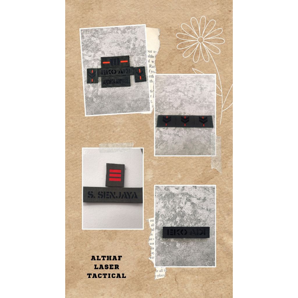 CUSTOM PATCH LASER NAMA DAN PANGKAT TOPI PET PDL ATAU PDH