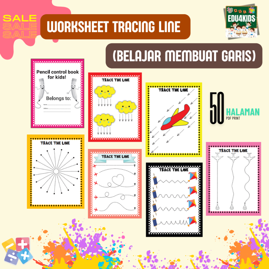 Printable ACTIVITY WORKSHEET LEMBAR AKTIVITAS ANAK USIA 2-5 TAHUN (PDF)