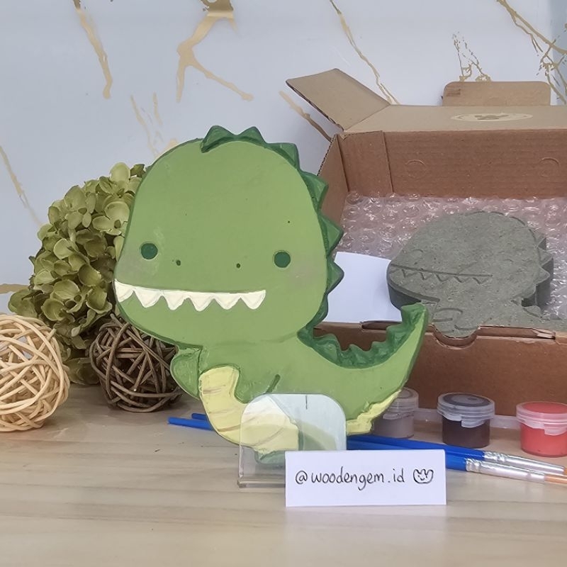 

DIY Wood Character Painting Mewarnai Melukis Mainan Edukatif Anak Hampers Souvenir Kayu Karakter Trex | Woodengem