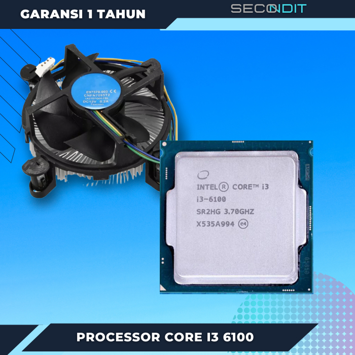 processor intel core i3 6100 processor core i3 gen 6 socket 1151 dengan fan intel