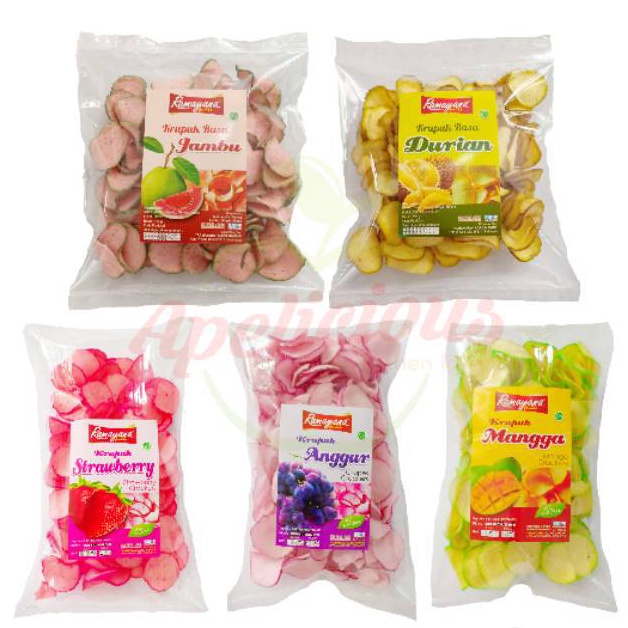 

READY STOCK APELICIOUS Kerupuk Buah Apel Anggur durian strawberry buah naga keripik khas Malang Murah