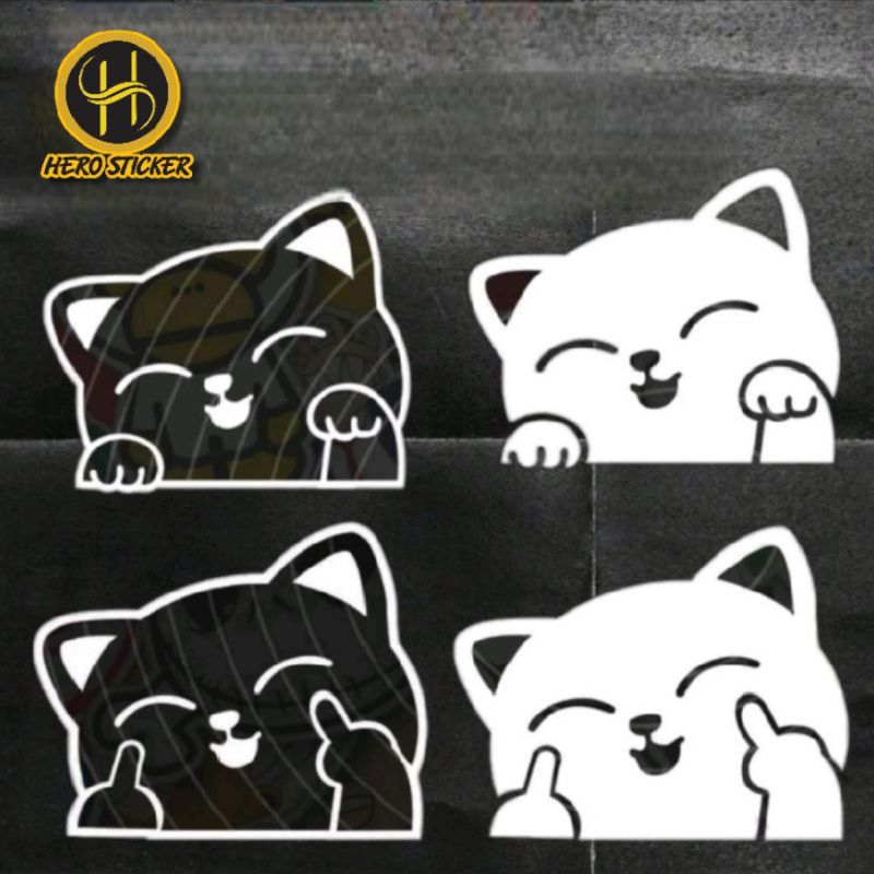 Stiker sticker cutting kucing lucu / stiker helm / stiker untuk laptop / stiker murah