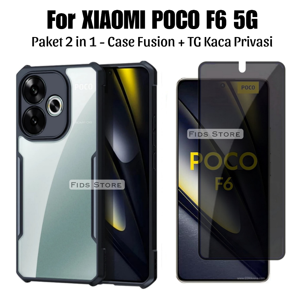 NEW PAKET 2IN1 XIAOMI POCO F6 5G | POCO F6 PRO 5G Soft Hard Case Fusion ShockProof Free Anti Gores L