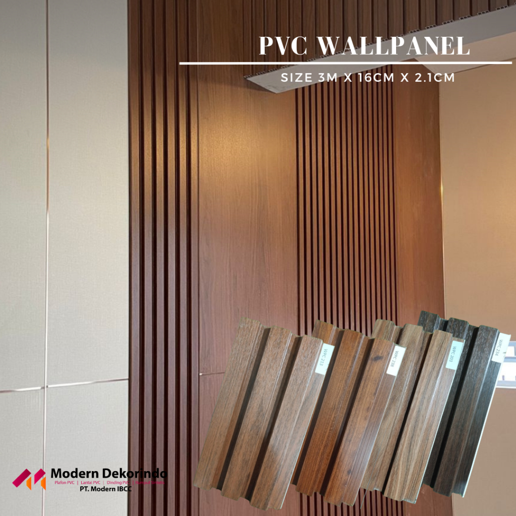 Wallpanel 3m Dekorasi Dinding 3D PVC Kayu Panel Dinding