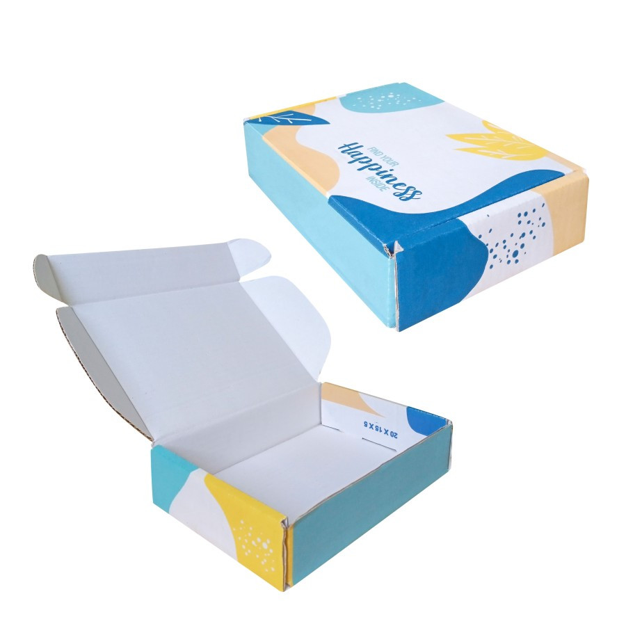 

(5pcs) Box Hampers Kemasan Makanan Brownies Donat Dus 20x15x5cm Motif Happiness