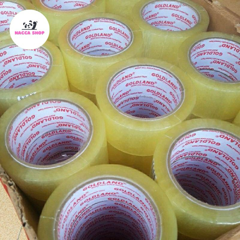 

Lakban Goldland 2 inch x 100 yard Full Bening / lakban 45mm x 100 yard Full