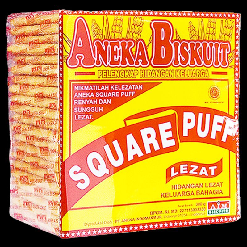 

ANEKA BISKUIT SQUARE PUFF LEZAT AIM 300GRAM CAMILAN KELUARGA EXP AMAN